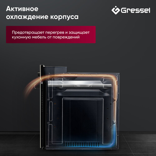 Купить Электрический духовой шкаф Gressel RU477ES16000 черный  9284043. Характеристики, отзывы и цены в Донецке