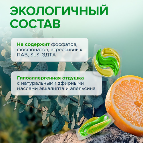Купить Капсулы для стирки SYNERGETIC 109849  9350094. Характеристики, отзывы и цены в Донецке