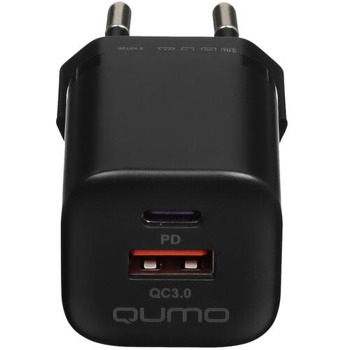 Купить Сетевое зарядное устройство QUMO 43013 черный  5417437. Характеристики, отзывы и цены в Донецке