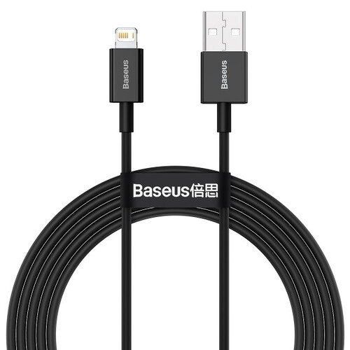 Купить Кабель круглый Baseus Lightning 8-pin - USB 2.0 Type-A черный 2 м  9260716. Характеристики, отзывы и цены в Донецке
