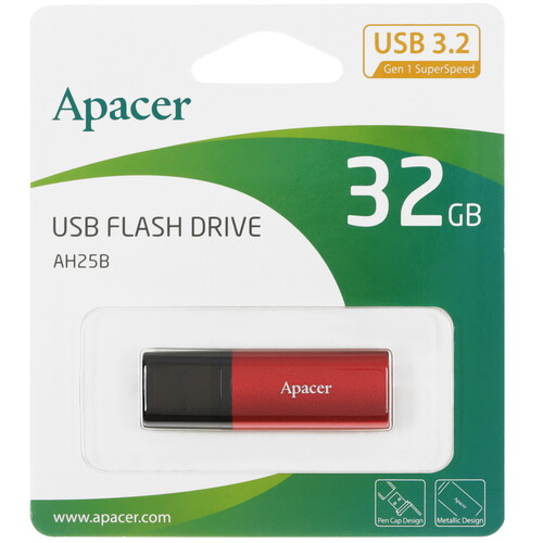 Купить Память USB Flash 32 ГБ Apacer AH25B [AP32GAH25BR-1]  5456201. Характеристики, отзывы и цены в Донецке