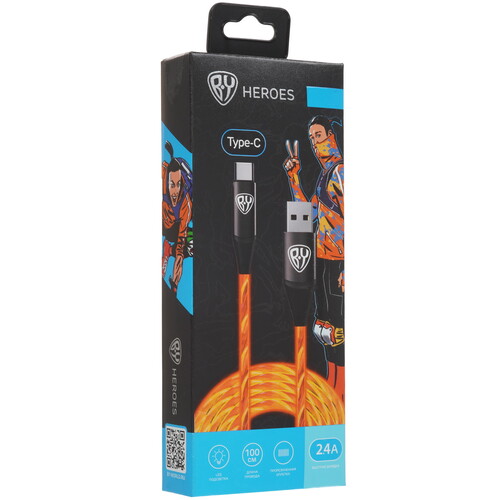 Купить Кабель круглый BY USB Type-C - USB 2.0 Type-A оранжевый 1 м  5497288. Характеристики, отзывы и цены в Донецке