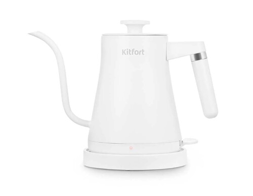 Купить Электрочайник для кофе Kitfort КТ-6727 белый  9186320. Характеристики, отзывы и цены в Донецке