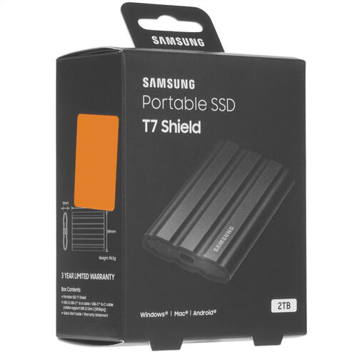 Купить 2000 ГБ Внешний SSD Samsung T7 Shield  5046056. Характеристики, отзывы и цены в Донецке