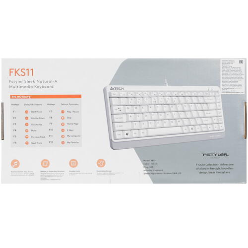Купить Клавиатура  проводная A4Tech Fstyler FKS11  4888859. Характеристики, отзывы и цены в Донецке