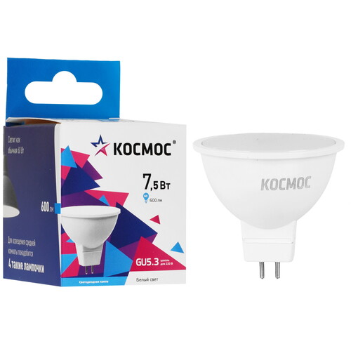 Купить Лампа светодиодная Космос LkecLED 7.5wJCDRC45  5474069. Характеристики, отзывы и цены в Донецке