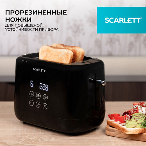 Купить Тостер SCARLETT SC-TM11069 черный  9240125. Характеристики, отзывы и цены в Донецке