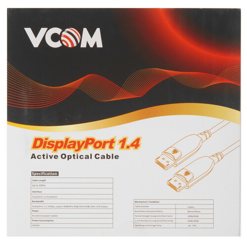 Купить Кабель однонаправленный VCOM DisplayPort - DisplayPort, 5 м  5471538. Характеристики, отзывы и цены в Донецке