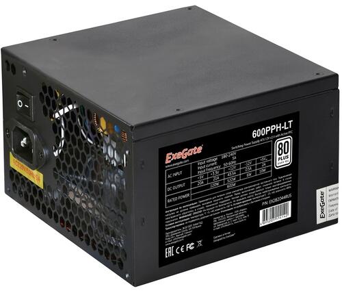 Купить Блок питания ExeGate 80+ 600PPH-LT [EX282044RUS] черный  8187878. Характеристики, отзывы и цены в Донецке