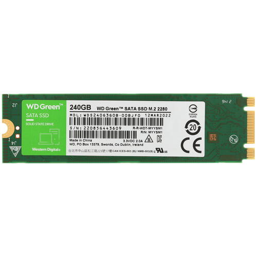 Купить 240 ГБ SSD M.2 накопитель WD Green [WDS240G3G0B]  5065182. Характеристики, отзывы и цены в Донецке