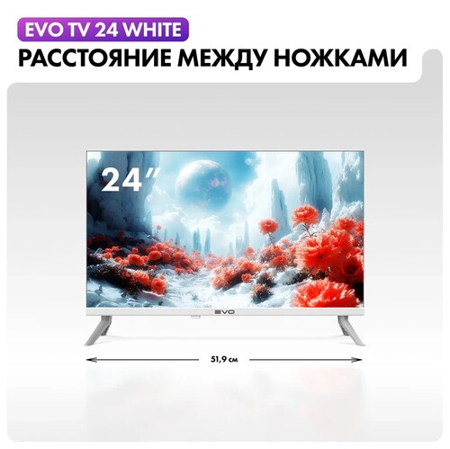 Купить 24" (61 см) Телевизор EVO TV 24 белый  5607230. Характеристики, отзывы и цены в Донецке