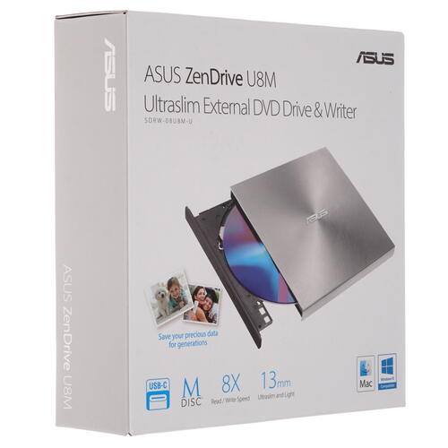 Купить Привод внеш. DVD-RW Asus ZenDrive U8M  5007712. Характеристики, отзывы и цены в Донецке