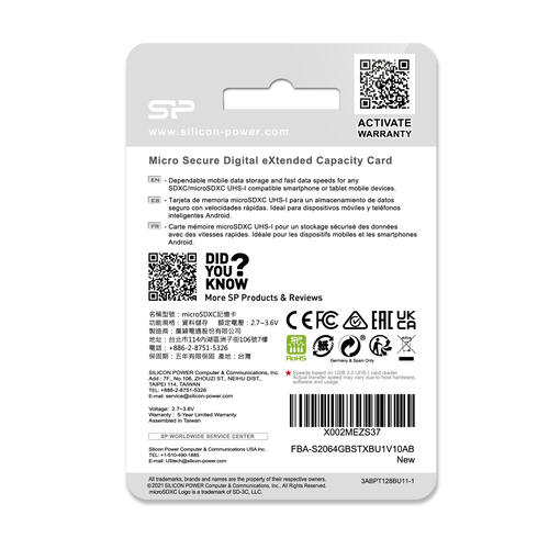 Купить Карта памяти Silicon Power Elite microSDXC 64 ГБ [SP064GBSTXBU1V10SP]  5014829. Характеристики, отзывы и цены в Донецке