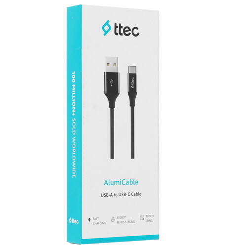 Купить Кабель круглый TTEC USB Type-C - USB 2.0 Type-A черный 1.2 м  9140761. Характеристики, отзывы и цены в Донецке