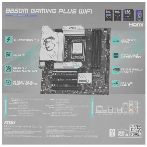 Купить Материнская плата MSI B860M GAMING PLUS WIFI  5618745. Характеристики, отзывы и цены в Донецке
