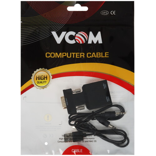 Купить Переходник однонаправленный VCOM HDMI - VGA+Jack 3.5  5471580. Характеристики, отзывы и цены в Донецке