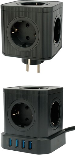 Купить Сетевой фильтр Cablexpert TWR-9-U4-B-2 черный  9154796. Характеристики, отзывы и цены в Донецке