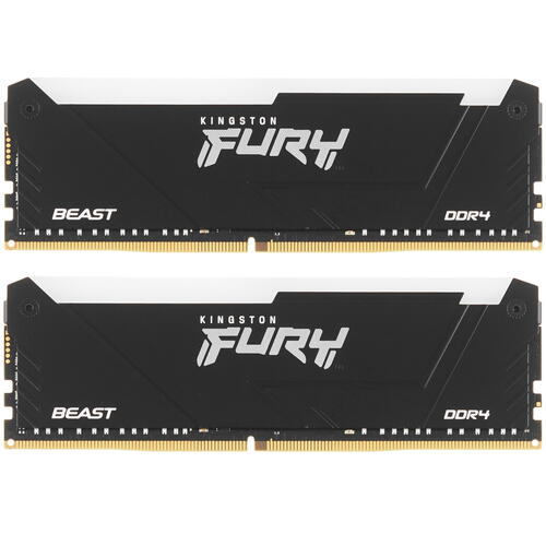 Купить Оперативная память Kingston FURY Beast Black RGB [KF436C18BB2AK2/32] 32 ГБ  5436299. Характеристики, отзывы и цены в Донецке