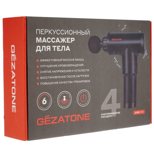 Купить Массажный пистолет Gezatone AMG140 черный  4885219. Характеристики, отзывы и цены в Донецке