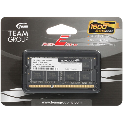 Купить Оперативная память SODIMM Team Group ELITE [TED38G1600C11-S01] 8 ГБ  9914606. Характеристики, отзывы и цены в Донецке