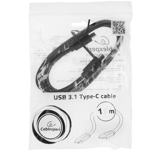 Купить Кабель круглый Cablexpert USB Type-C - USB Type-C черный 1 м  5452422. Характеристики, отзывы и цены в Донецке
