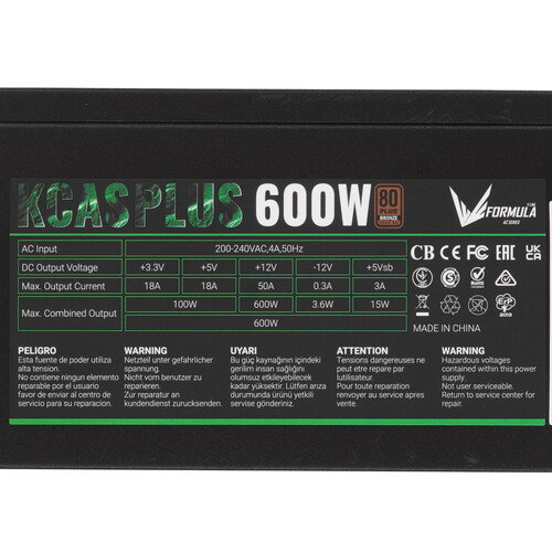 Купить Блок питания Formula KCAS PLUS 600W  черный  9229614. Характеристики, отзывы и цены в Донецке