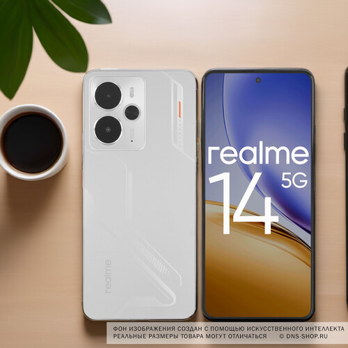 Купить 6.67" Смартфон realme 14 256 ГБ серебристый  5621430. Характеристики, отзывы и цены в Донецке