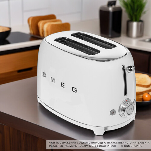 Купить Тостер Smeg TSF01WHEU белый  1152604. Характеристики, отзывы и цены в Донецке