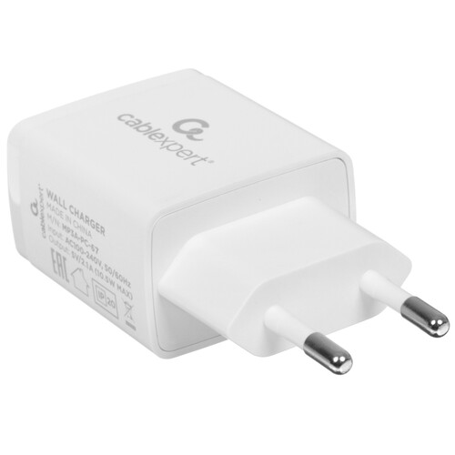 Купить Сетевое зарядное устройство Cablexpert MP3A-PC-67 белый  5621347. Характеристики, отзывы и цены в Донецке