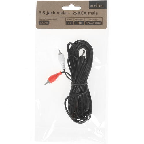 Купить Кабель   Aceline 3.5 mm jack - RCA x2 черный  1380014. Характеристики, отзывы и цены в Донецке
