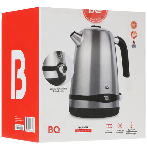Купить Электрочайник BQ KT1724SW серебристый  5356083. Характеристики, отзывы и цены в Донецке