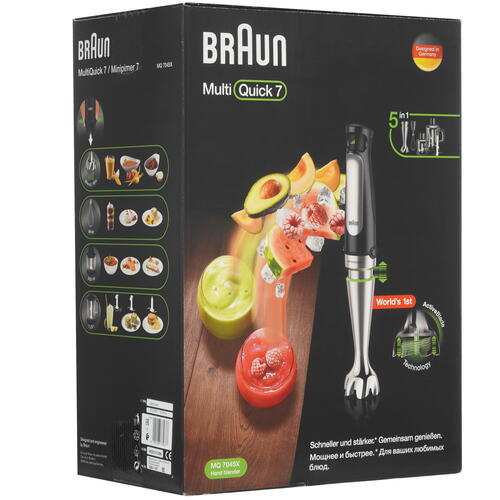 Купить Блендер погружной Braun MQ7045 черный  5319992. Характеристики, отзывы и цены в Донецке