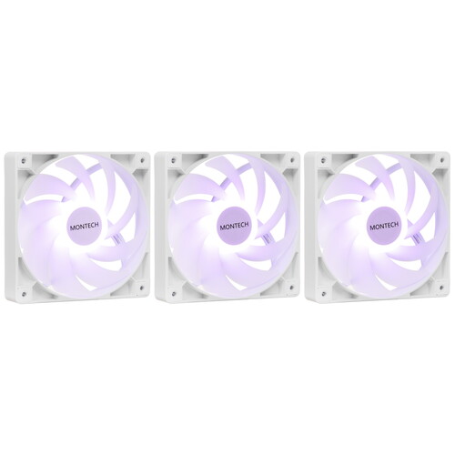 Купить Комплект вентиляторов Montech GF120 ARGB PWM [GF120W3P] белый  5620726. Характеристики, отзывы и цены в Донецке