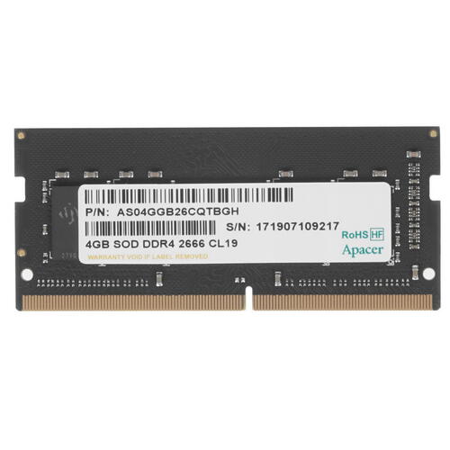 Купить Оперативная память SODIMM Apacer [ES.04G2V.KNH] 4 ГБ  8117636. Характеристики, отзывы и цены в Донецке