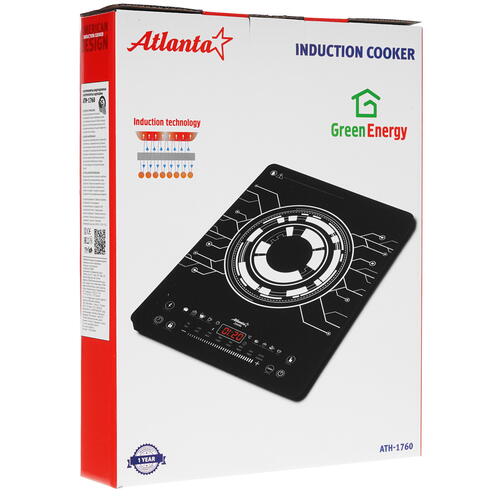 Купить Плита компактная электрическая Atlanta ATH-1760 черный  8197622. Характеристики, отзывы и цены в Донецке