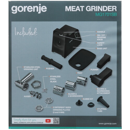 Купить Мясорубка электрическая Gorenje MG1701SB черный  9105271. Характеристики, отзывы и цены в Донецке
