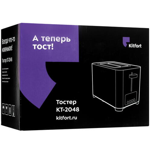 Купить Тостер Kitfort КТ-2048 серебристый  5329136. Характеристики, отзывы и цены в Донецке
