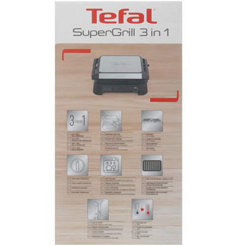 Купить Гриль Tefal SuperGrill 3 в 1 GC510DE0 серый  9299972. Характеристики, отзывы и цены в Донецке