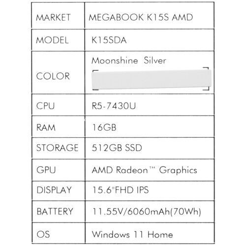 Купить 15.6" Ноутбук Tecno Megabook K15SDA серебристый  5632614. Характеристики, отзывы и цены в Донецке