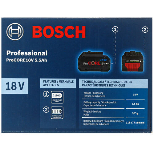 Купить Аккумулятор Bosch ProCORE18V 5.5Ah (1600A02149) PRO 18V  5329815. Характеристики, отзывы и цены в Донецке