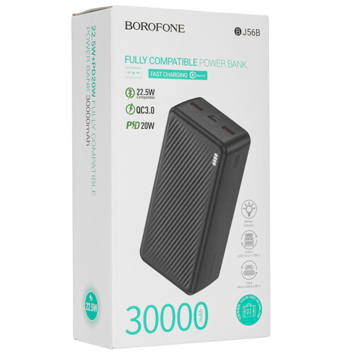 Купить Портативный аккумулятор Borofone BJ56B черный  5603882. Характеристики, отзывы и цены в Донецке