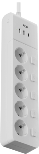 Купить Сетевой фильтр AGNI TP-FI3U5E-C белый  9289368. Характеристики, отзывы и цены в Донецке