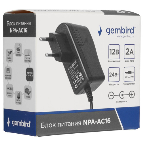 Купить Адаптер питания сетевой Gembird NPA-AC16  9082337. Характеристики, отзывы и цены в Донецке