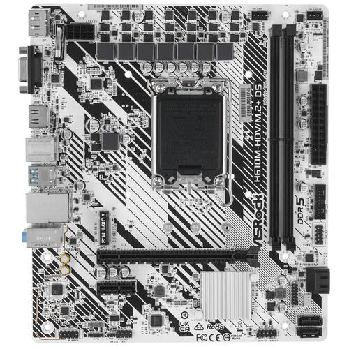 Купить Материнская плата ASRock H610M-HDV/M.2+ D5  5452637. Характеристики, отзывы и цены в Донецке