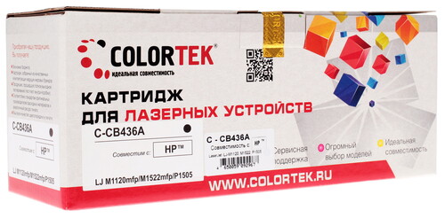 Купить Картридж лазерный Colortek CB436A черный  1076226. Характеристики, отзывы и цены в Донецке