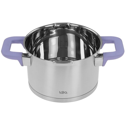 Купить Кастрюля Lara Лаванда LR02-254 5 л 22 см серебристый  9137075. Характеристики, отзывы и цены в Донецке