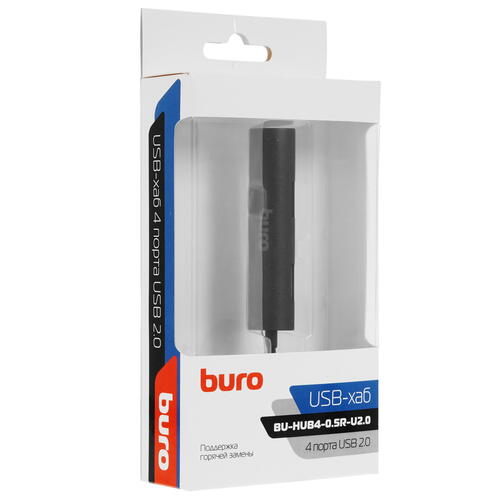 Купить USB-разветвитель Buro BU-HUB4-0.5R-U2.0  8148042. Характеристики, отзывы и цены в Донецке