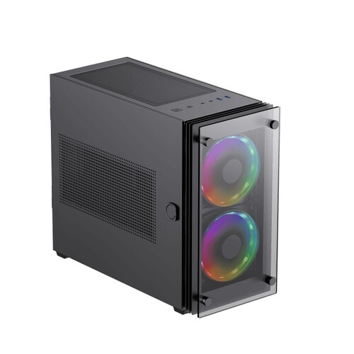 Купить Корпус GameMax Stratos ITX [StarLightFRGBBK] черный  5370886. Характеристики, отзывы и цены в Донецке