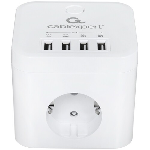Купить Сетевой фильтр Cablexpert CUBE-3-U4-W-1.5 белый  9154788. Характеристики, отзывы и цены в Донецке