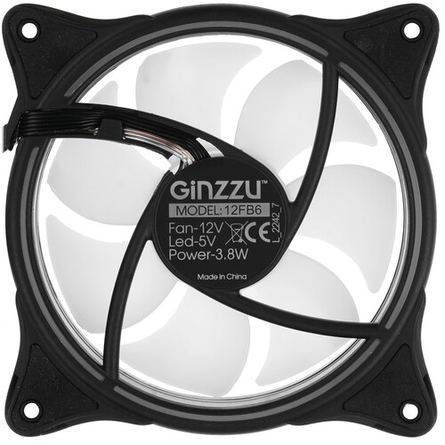 Купить Вентилятор GiNZZU 12FB6 [RGB12FB6] черный  9230099. Характеристики, отзывы и цены в Донецке